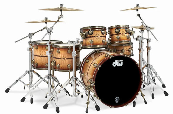 DW Drums 50th Anniversary Ltd. 6 Piece Kit - Persimmon and Spruce Burnt Toast Burst Lacquer